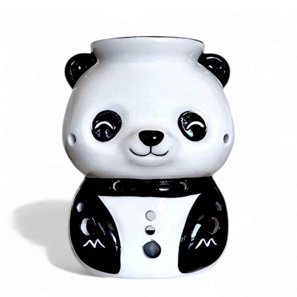 Brûle-parfum Panda en céramique – Diffuseur d’huiles ou cires-H12,5cm