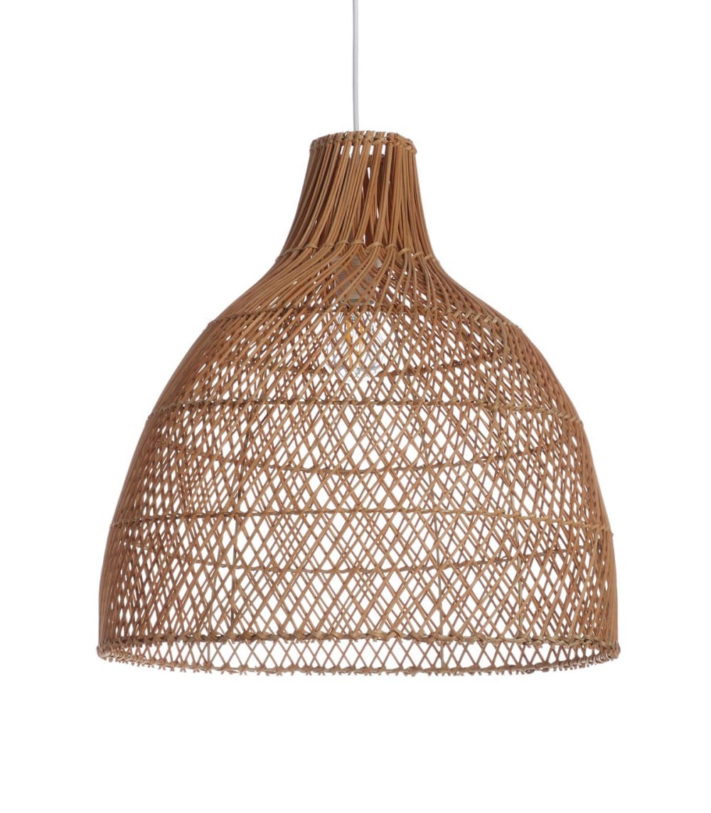 suspension+en+rotin+marron,+d.45+cm