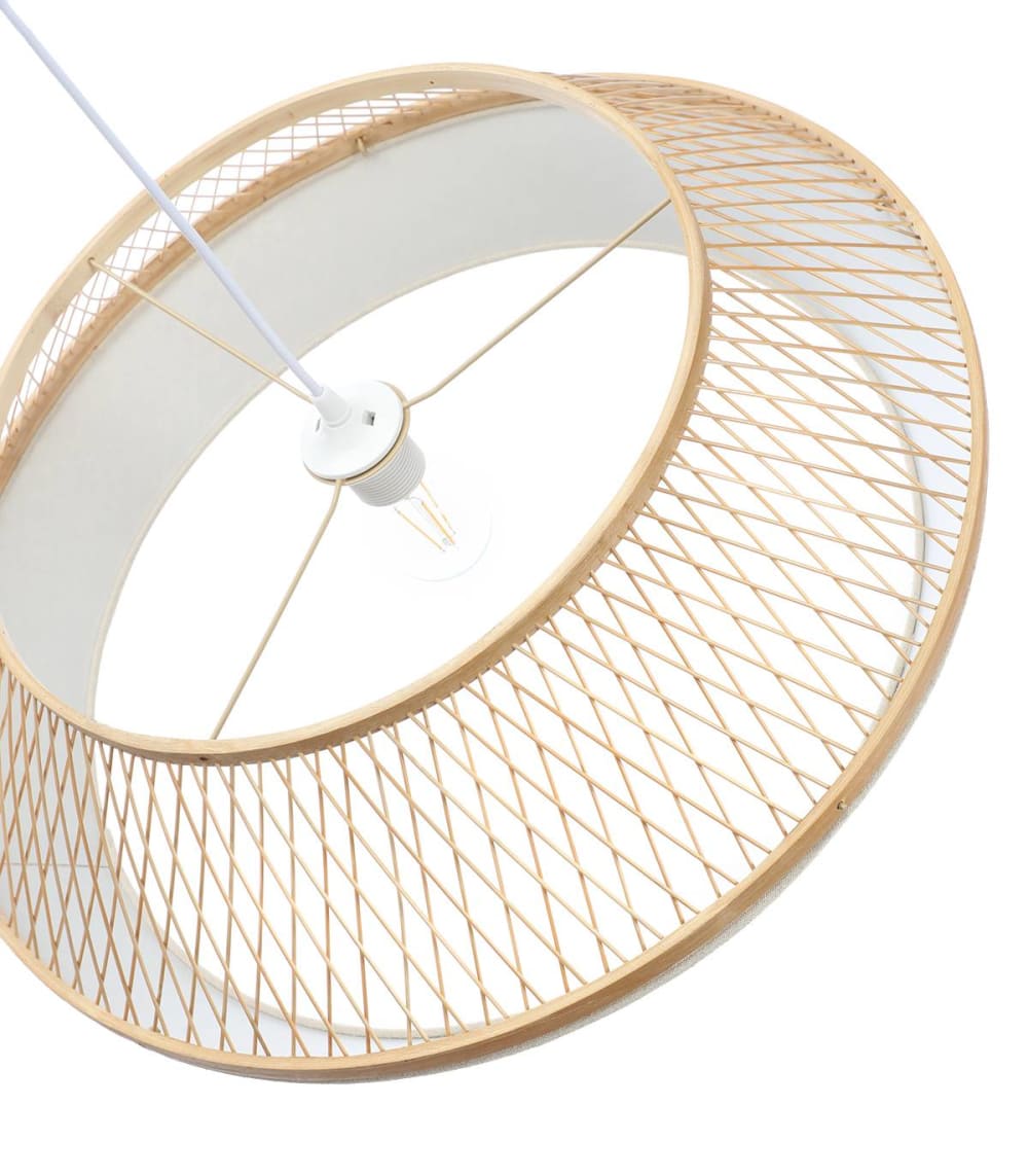 Suspension en textile beige, d.58 cm — vue 4