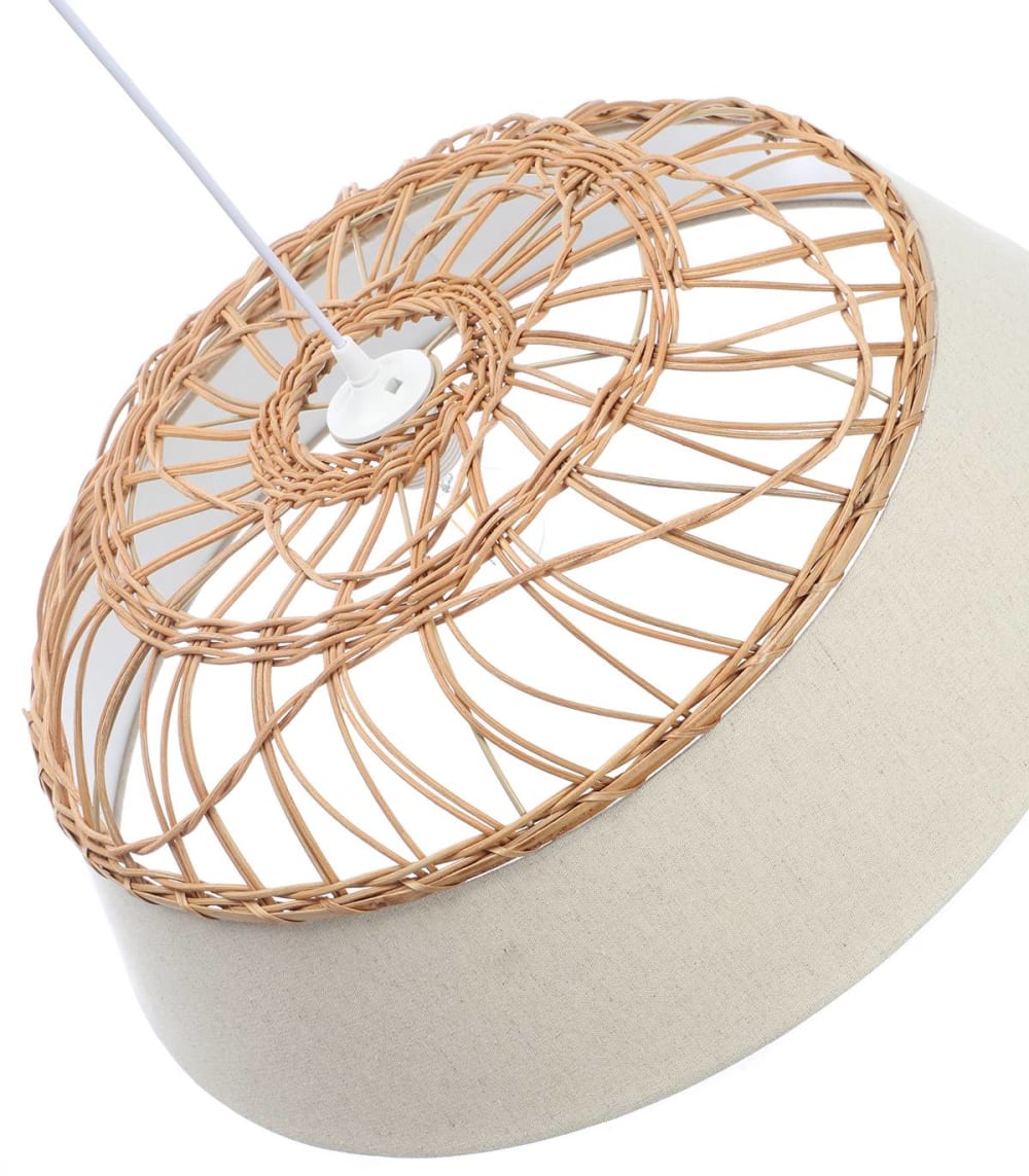 Suspension en textile beige, d.58 cm — vue 4