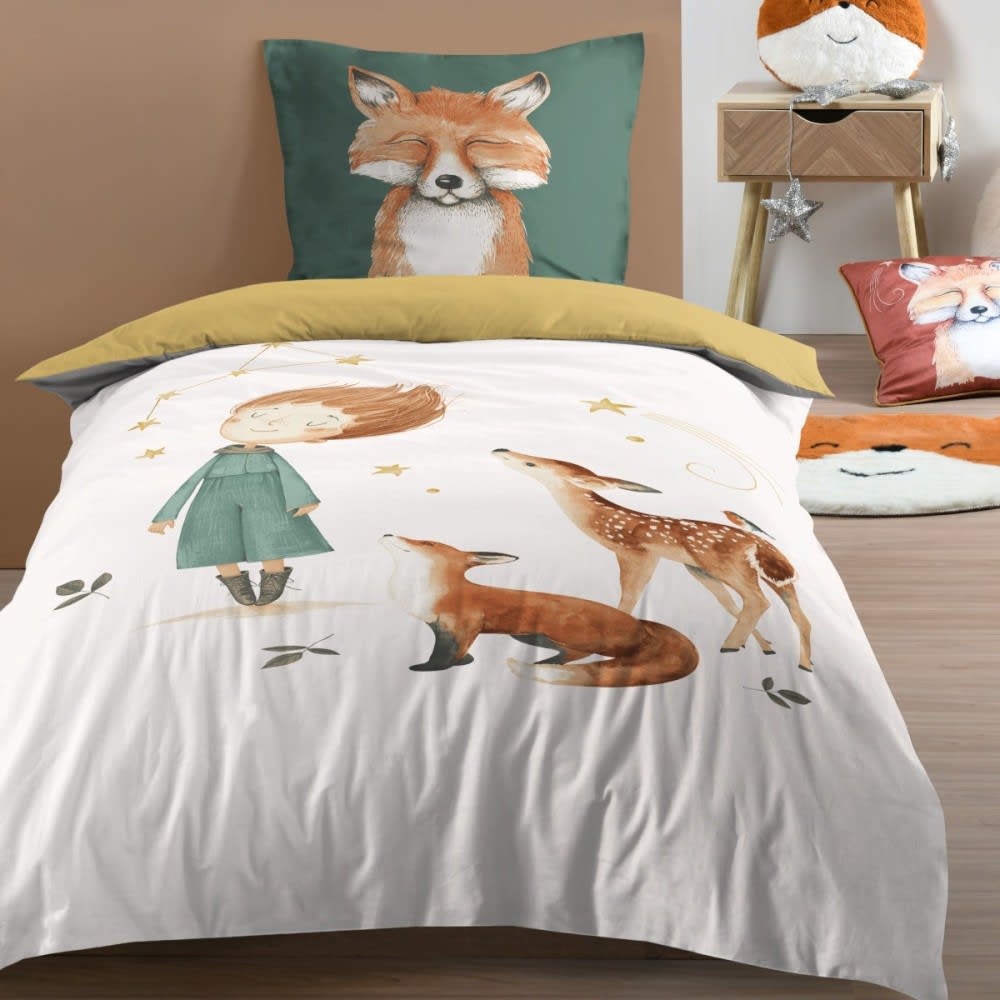 Parure de couette enfant 100% coton 57 fils imprimée 140x200cm 1 taie