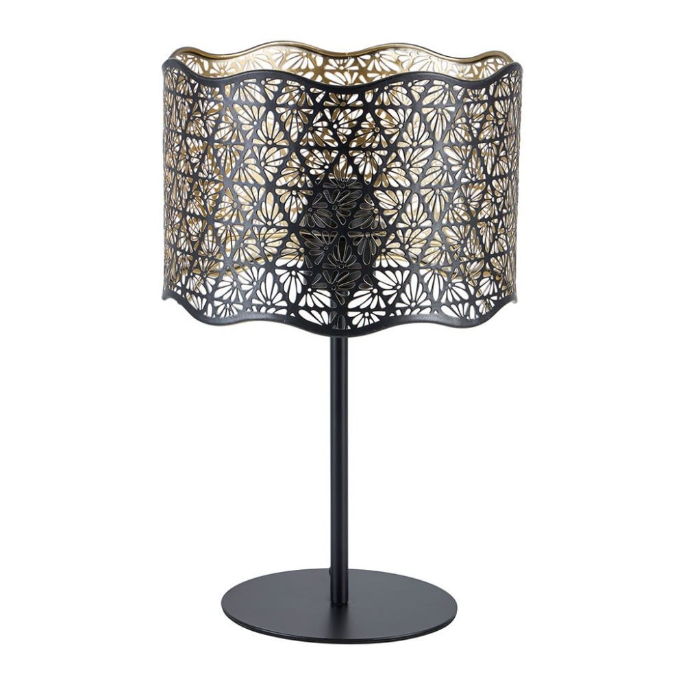 Lampe en métal noire et dorée