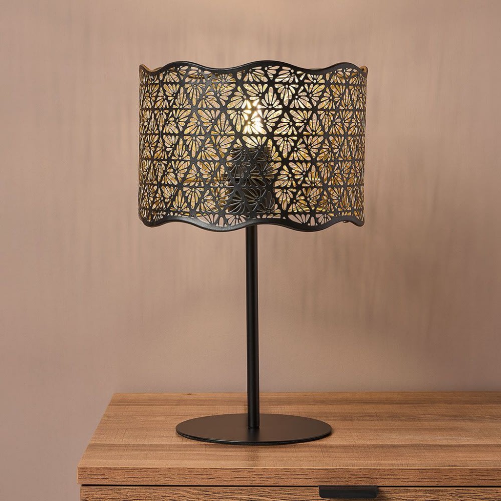 Lampe en métal noire et dorée — vue 3