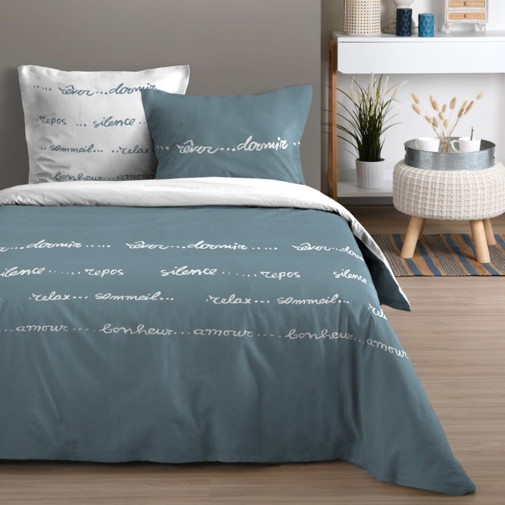 Parure de couette 100% coton 57 fils imprimée 240x220cm 2 taies