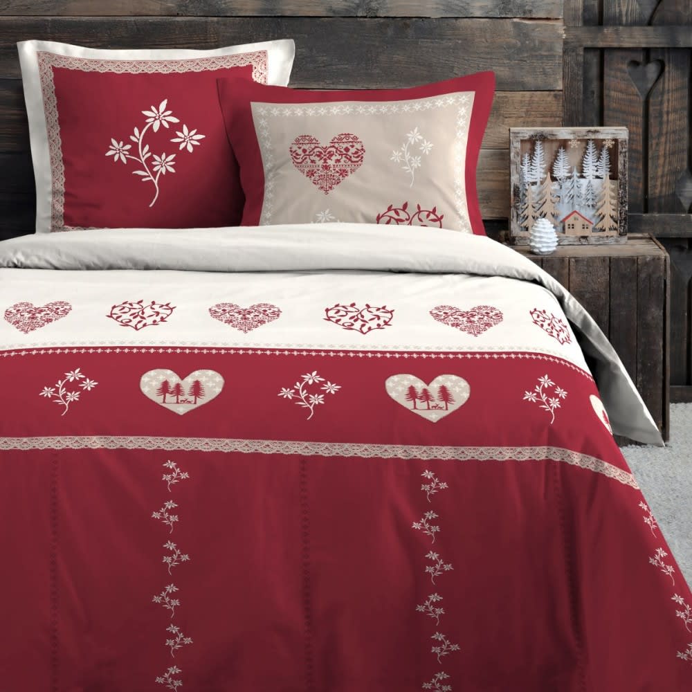 Parure de couette 100% coton 57 fils imprimée 260x240cm 2 taies