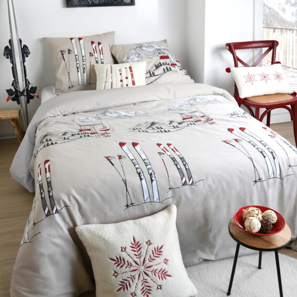 Parure de couette 100% coton 57 fils imprimée 240x220cm 2 taies