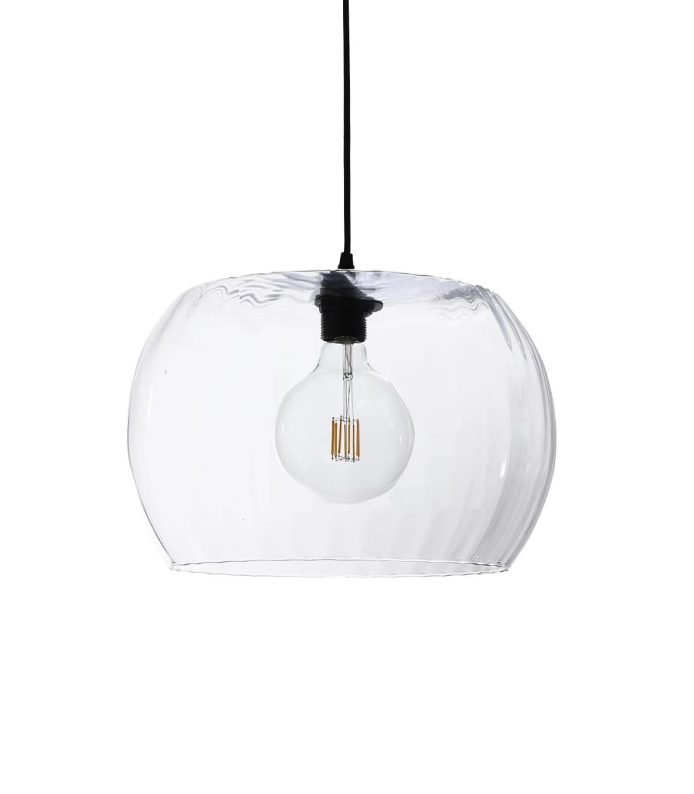 Suspension en verre transparent, d.29 cm