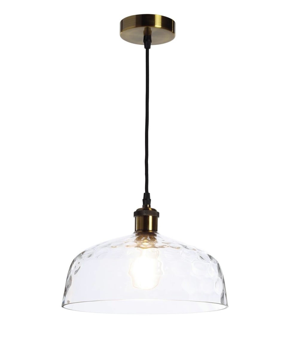 Suspension en verre or / laiton, d.30 cm — vue 4
