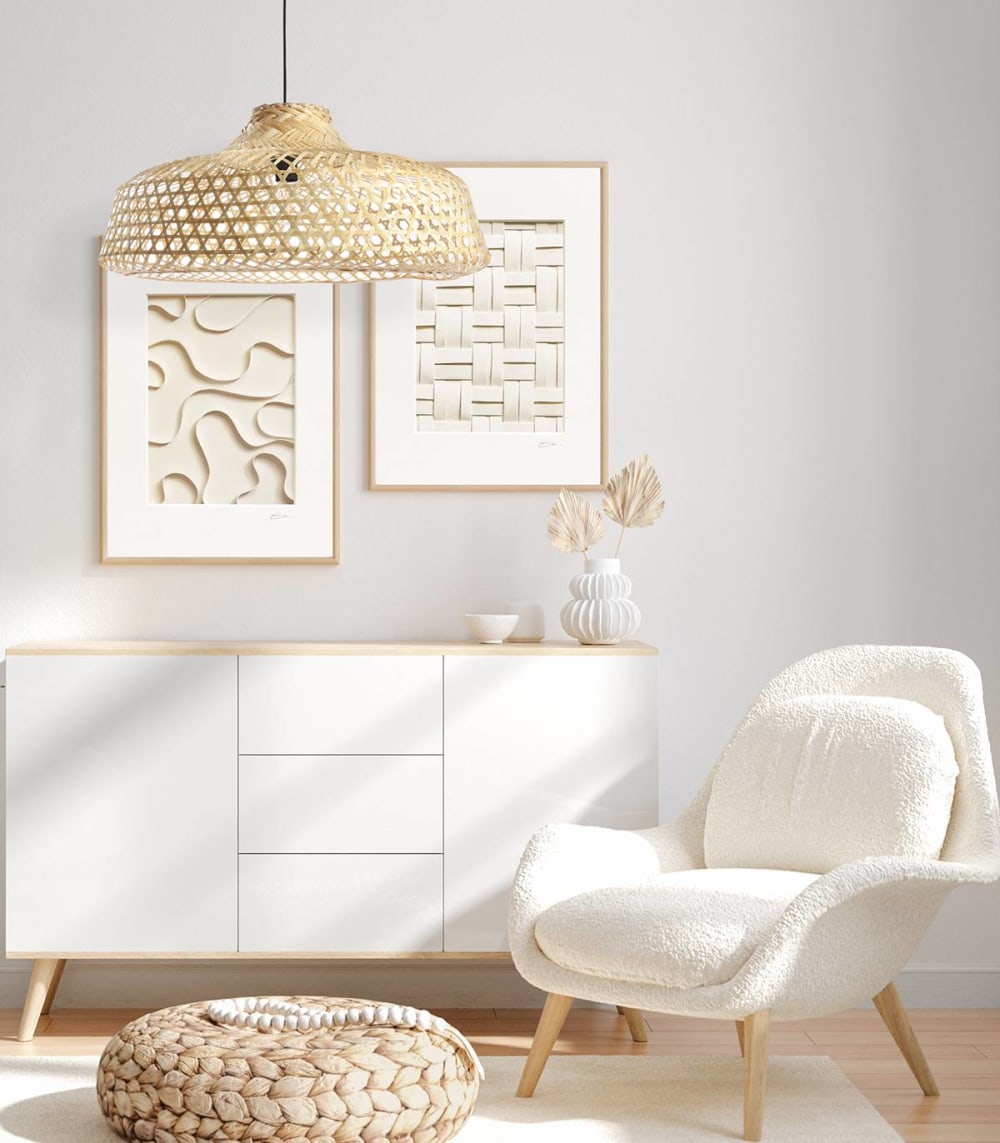 Suspension en bambou naturel, d.65 cm — vue 3