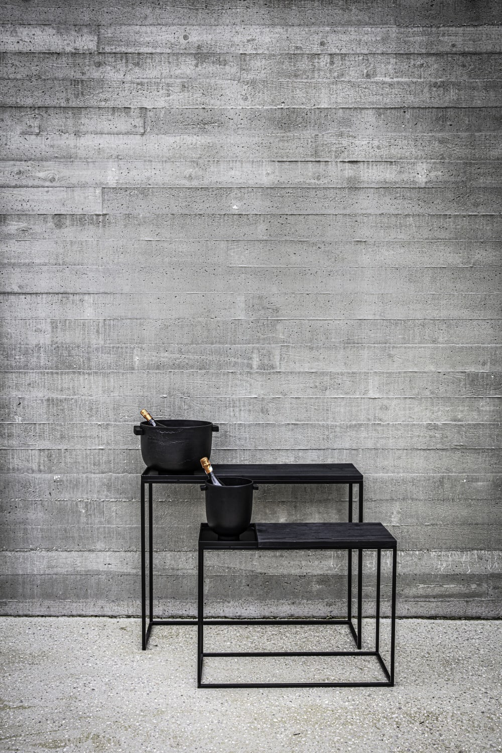 Seau à champagne en aluminium noir H24