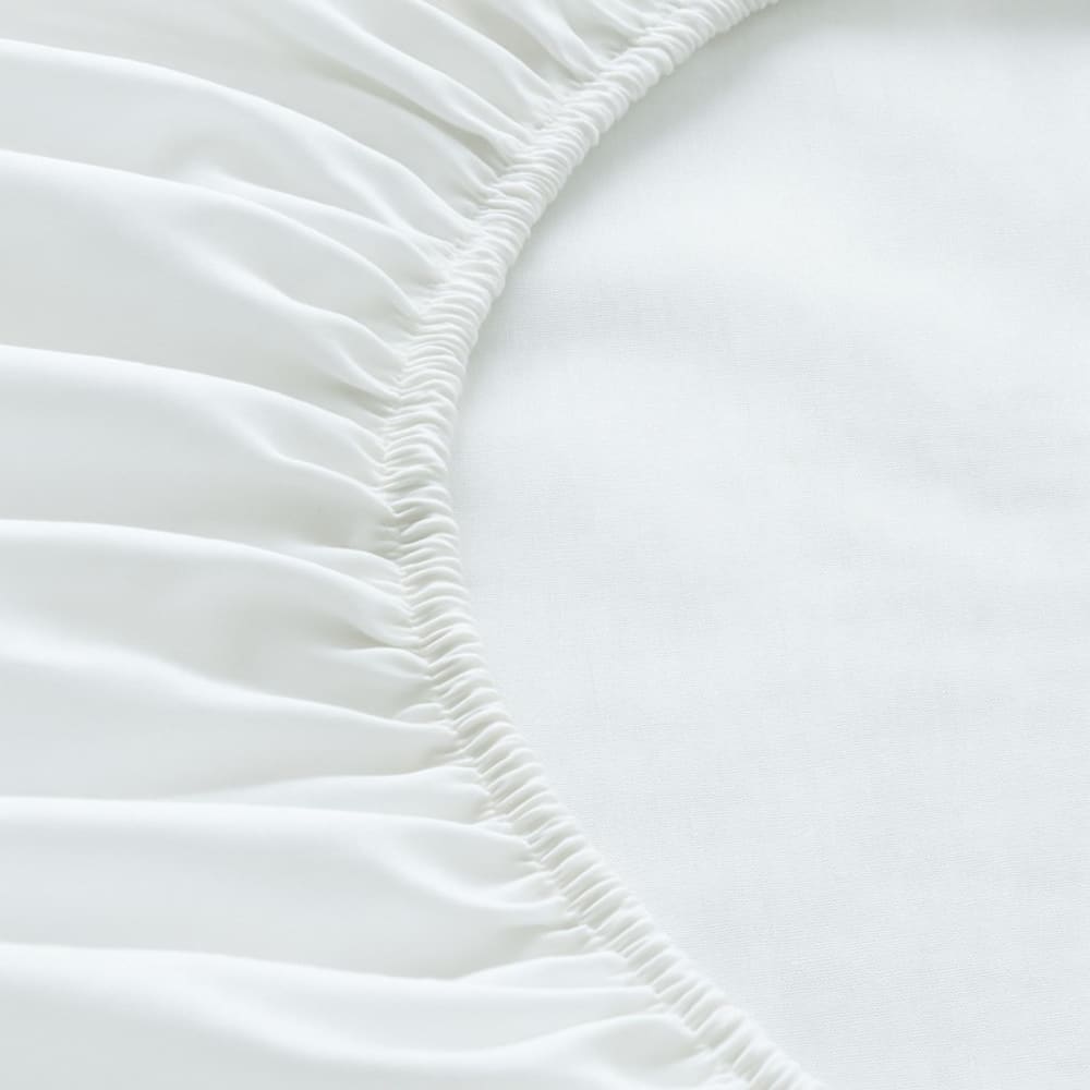 Drap housse en coton 200x200 cm blanc - bonnet extensible — vue 4