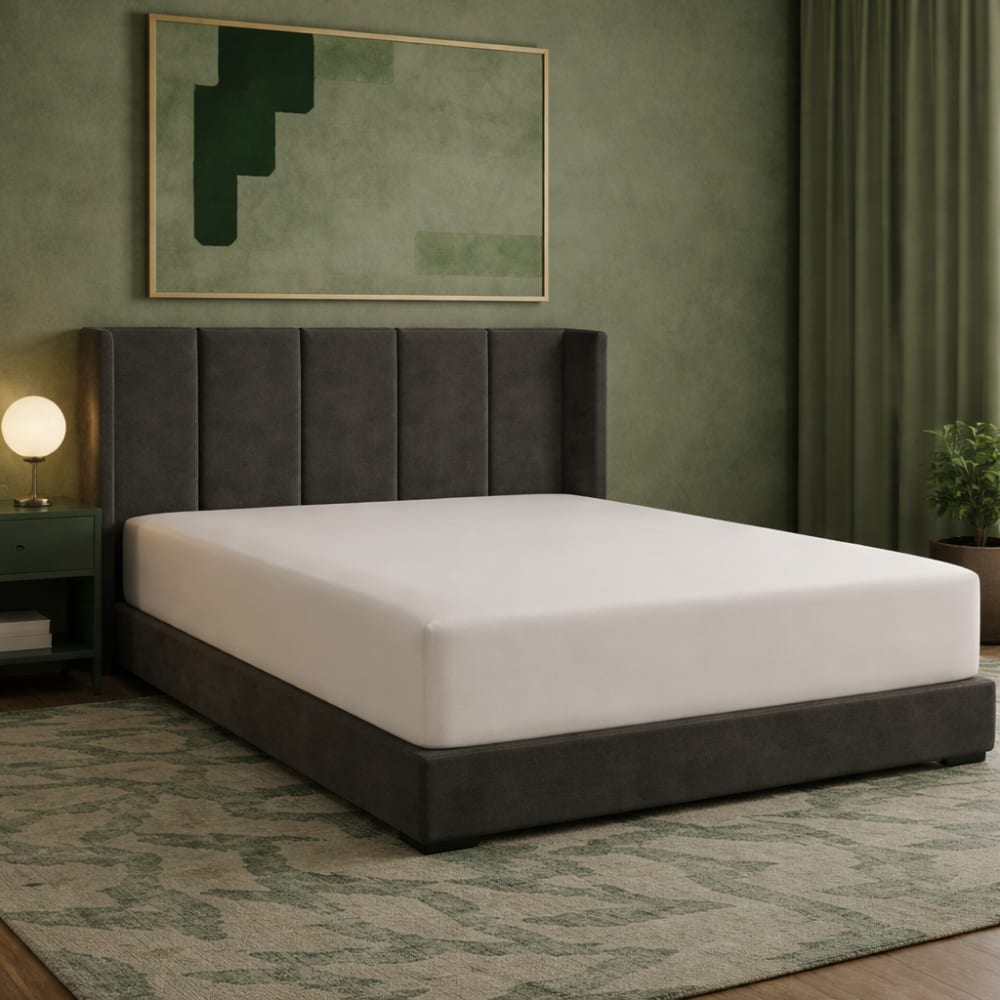 Drap housse en coton 90x190/200 cm blanc - bonnet extensible