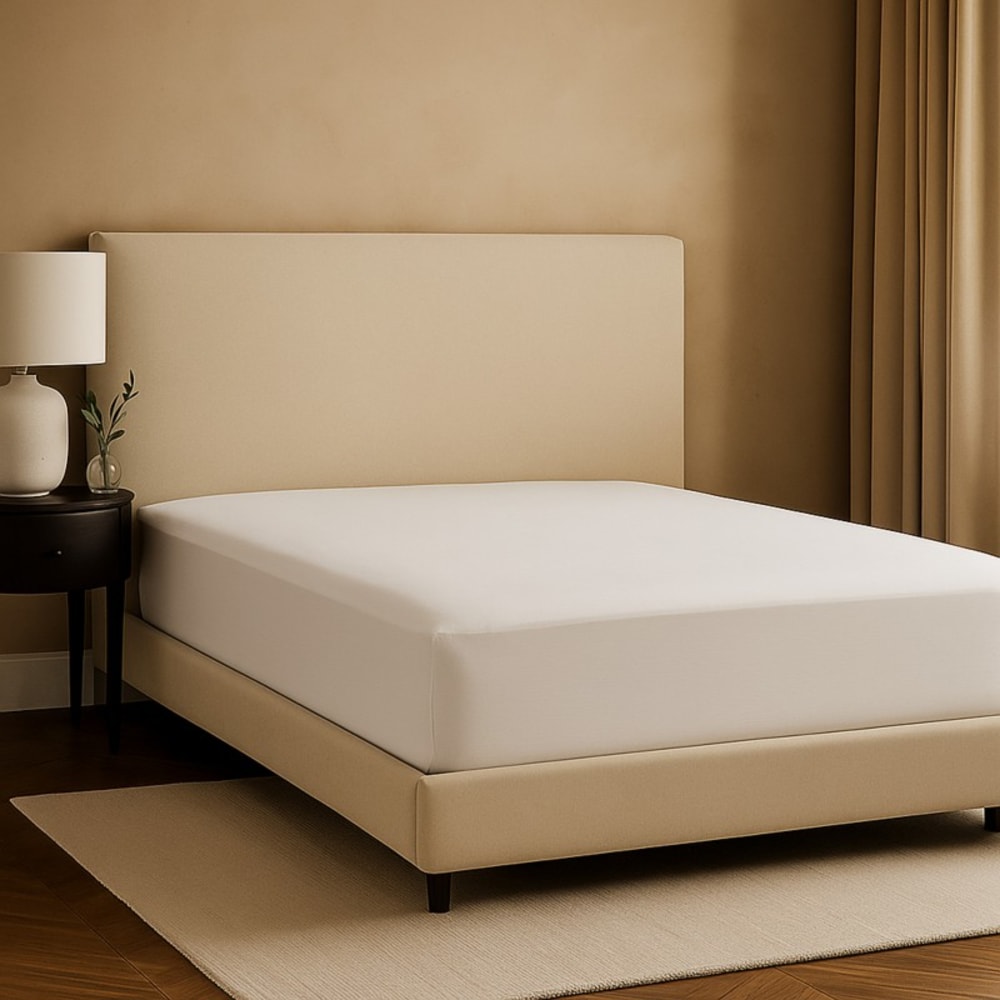 Drap housse en coton 140x190/200 cm blanc - bonnet extensible — vue 3