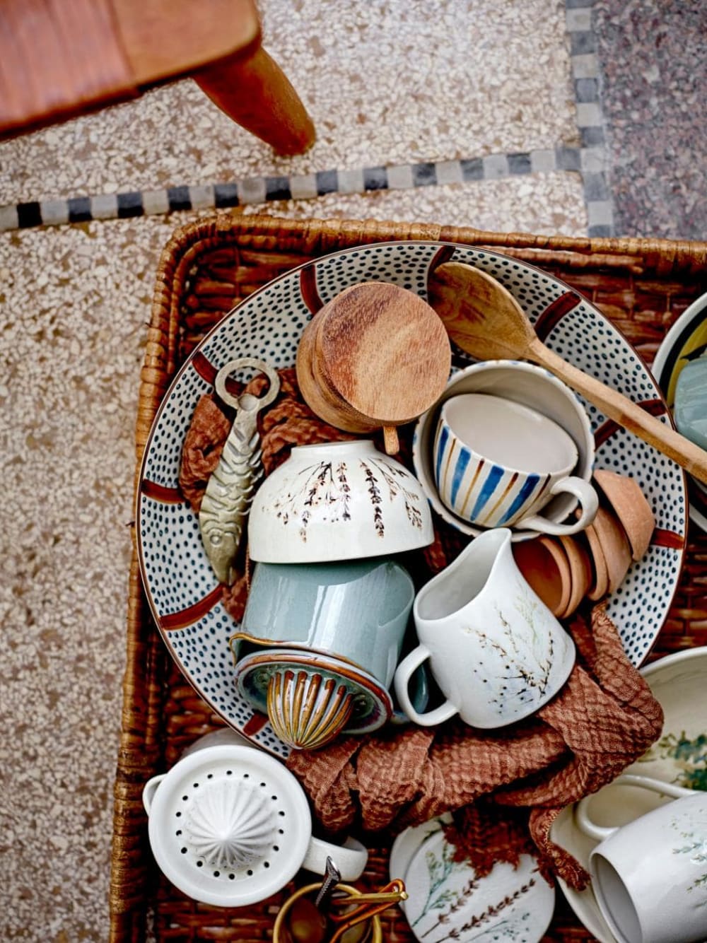 Milchkanne aus Steingut H9, beige - Maisons Du Monde