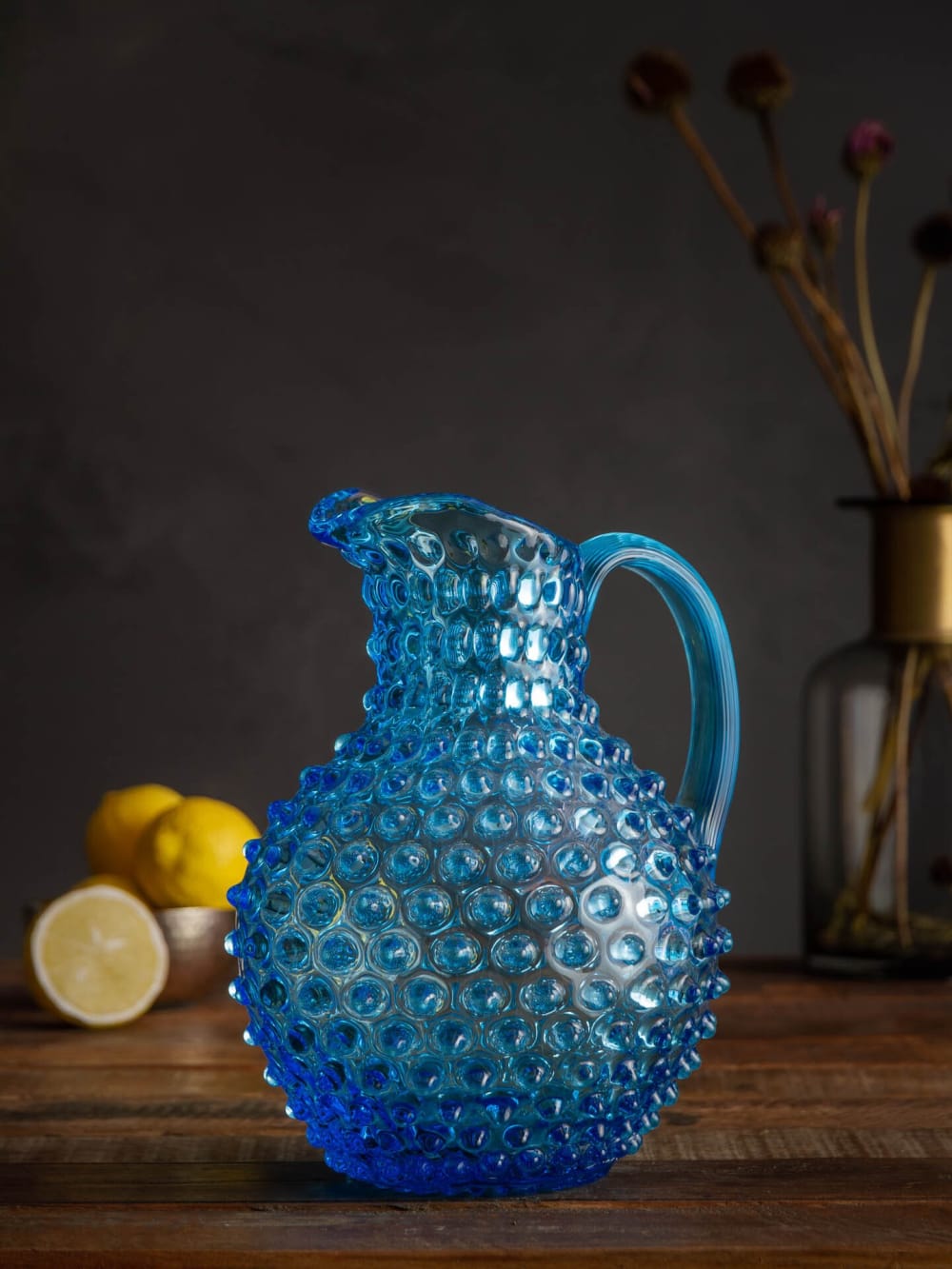 Carafe en verre turquoise H23 - Maisons du Monde