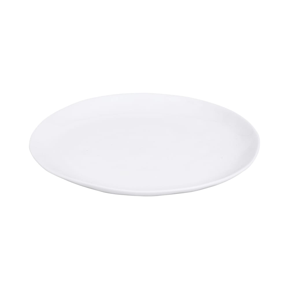 Assiette plate ovale en porcelaine blanche