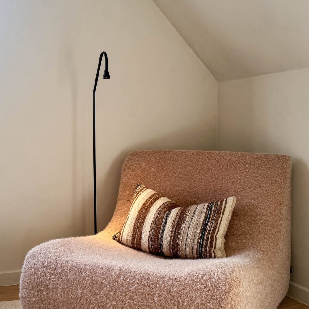 Lampadaire de lecture led en métal noir, h 122 cm — vue 4