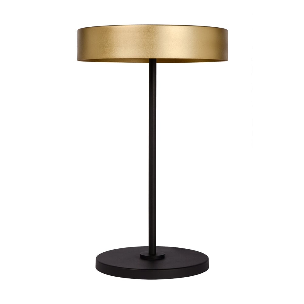 Lampe de table en métal noir et or lumière chaude — vue 3