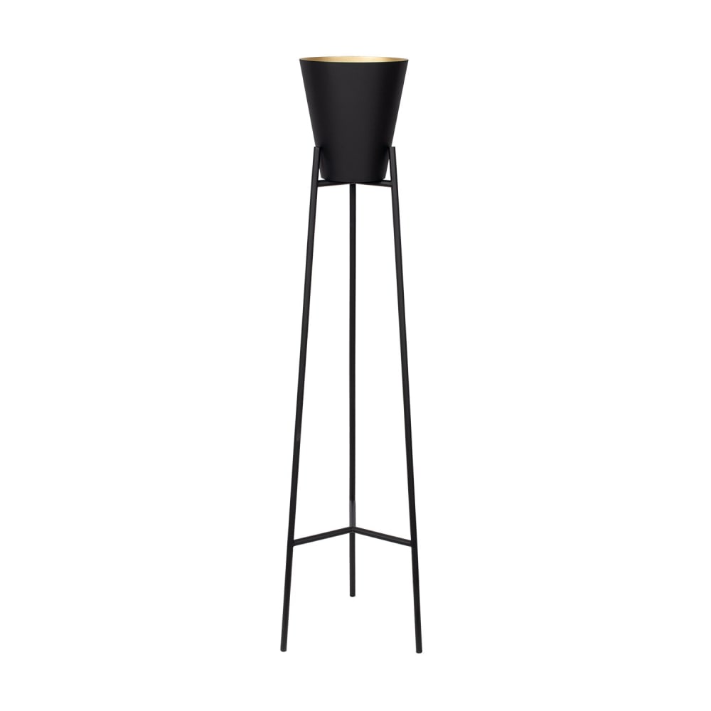 Stehleuchte Xavier Metall schwarz innen goldfarben E27 150 cm -