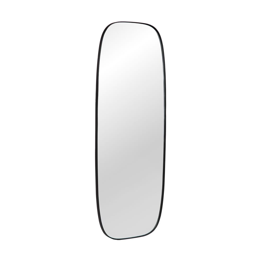 Miroir mural ovale design danois, cadre en métal noir