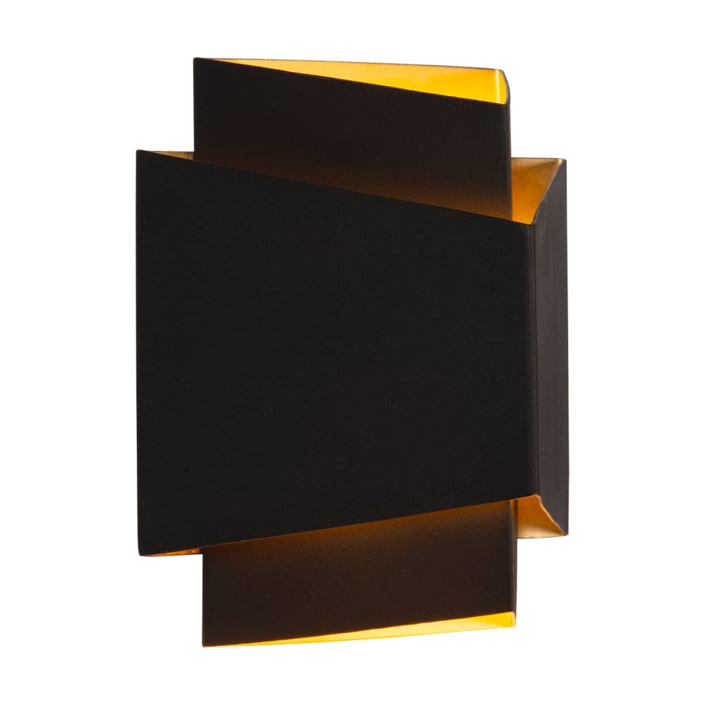Wandleuchte Eclips aus Metall schwarz mit goldener Innenseite -