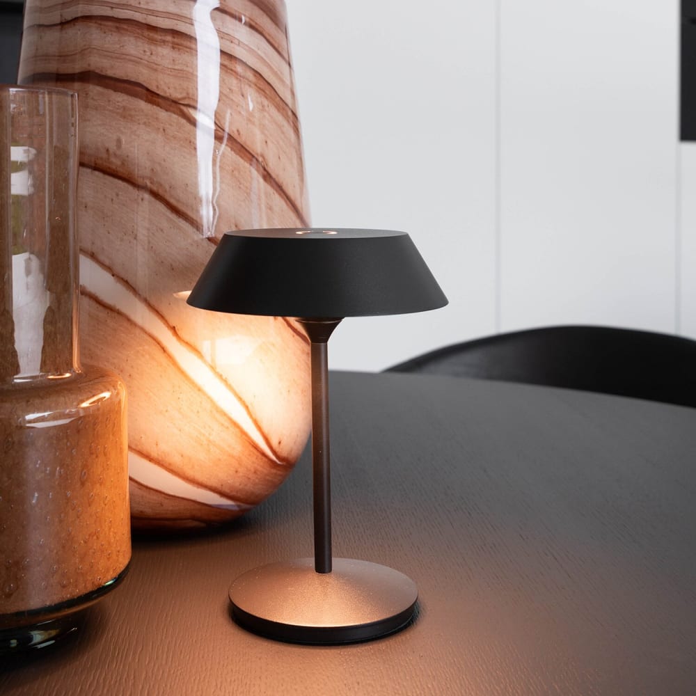 Lampe de table rechargeable noir — vue 3