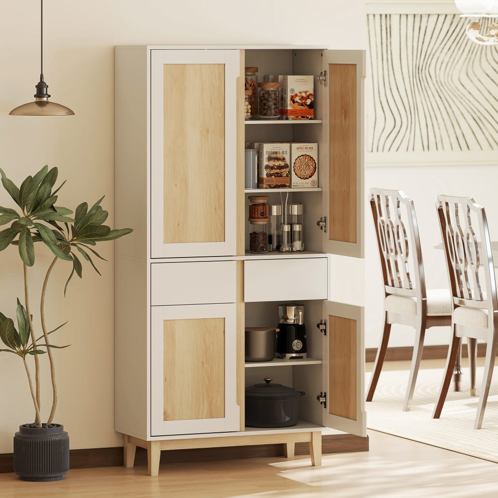 4-Türen-Küchenschrank, 2 Schubladen & Weiß-MDF - Maisons Du Monde