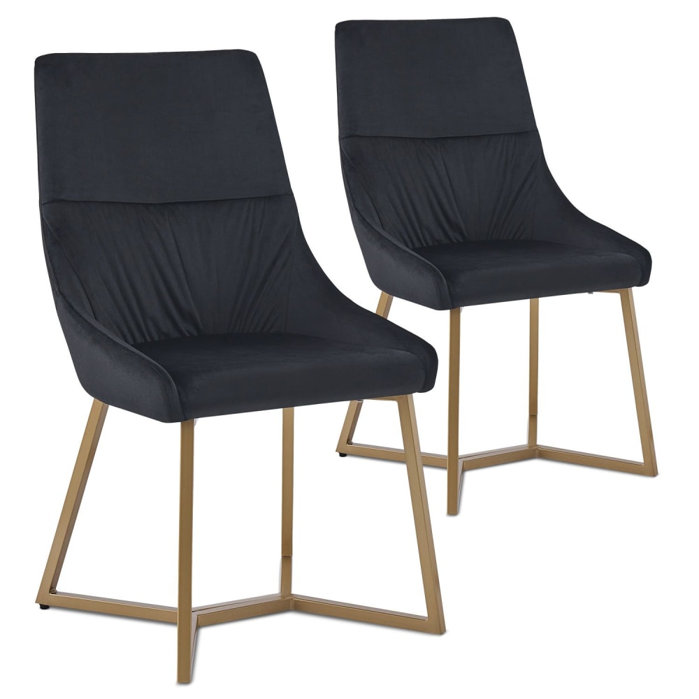 Lot de 2 chaises matelassées velours noir