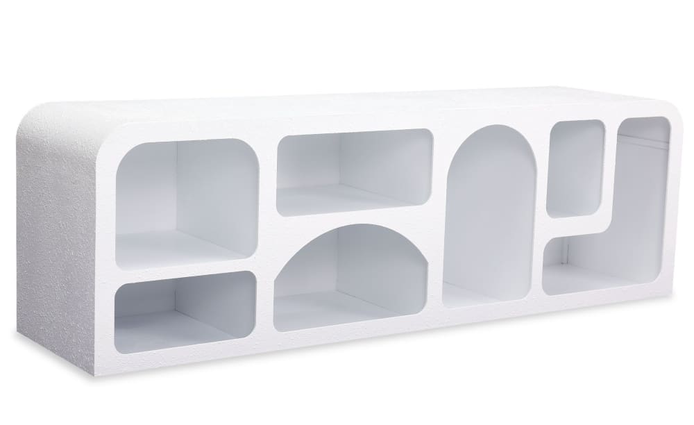 Buffet bas l160cm design arches style troglodyte blanc