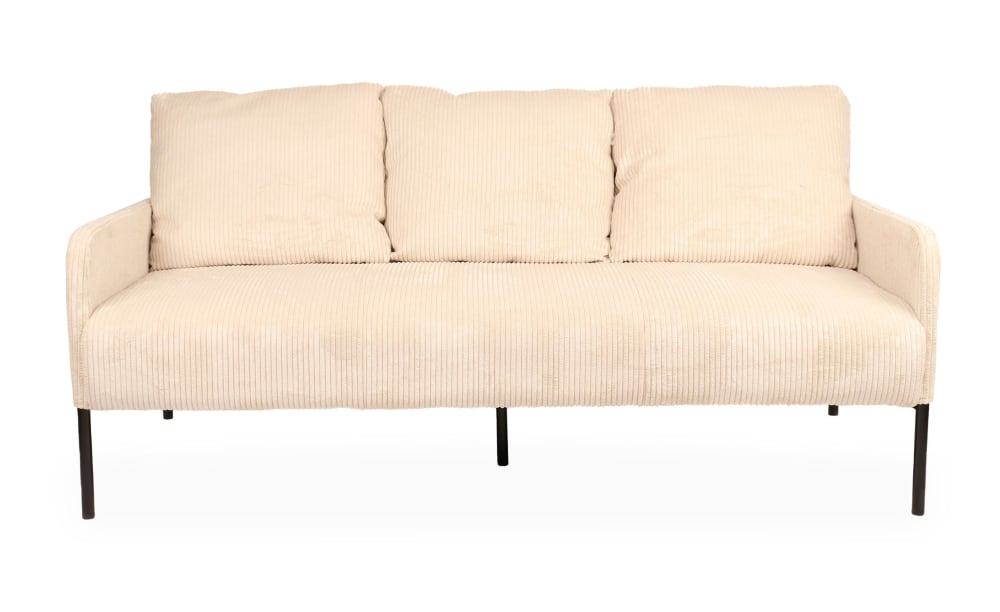 Canapé 3 places moderne et élégant velours côtelé beige