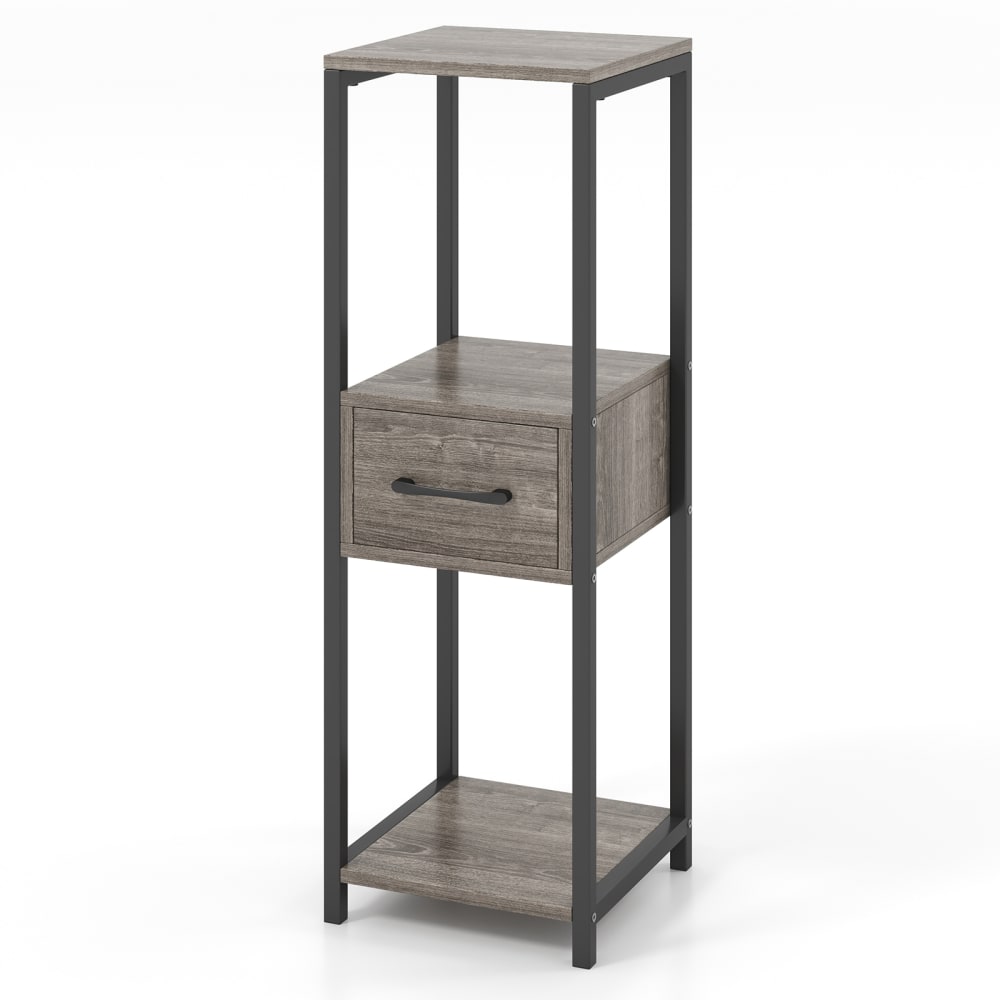 Support pour plantes à 3 niveaux avec tiroir cadre en métal robuste