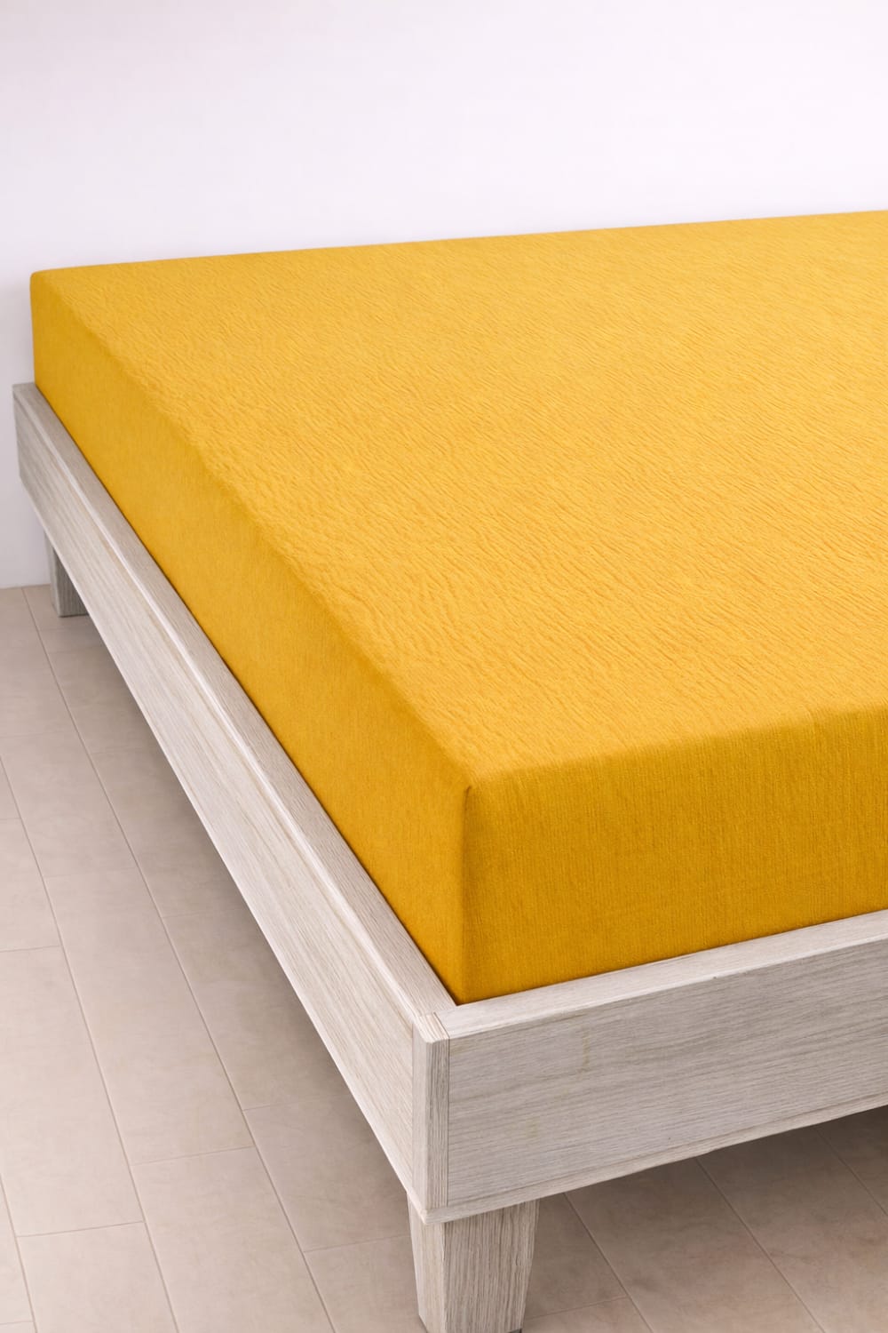 Blanc Avenue Spannbettlaken 140x190 cm Baumwollgaze Gelb Öko-Tex Zertifikat Baumwolle