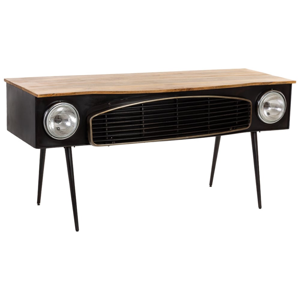Wanderlust deco Autoschreibtisch mit 2 Schubladen 160x60x78 cm style industrial Schwarz Metall
