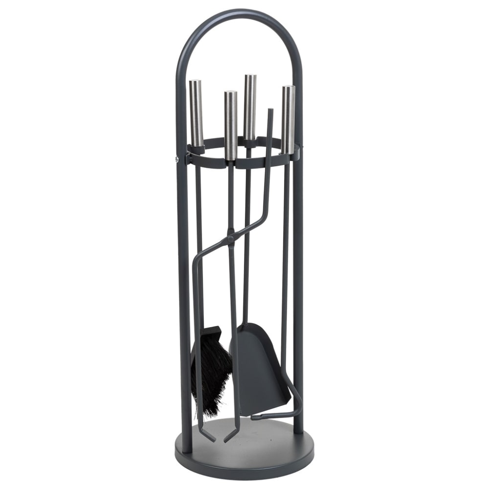 Herramientas para la chimenea de metal negro set 5pcs d22x68h cm