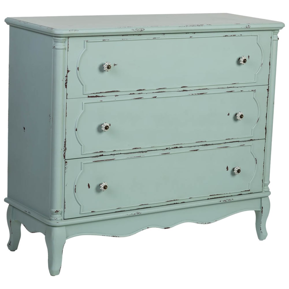 Commode 3 tiroirs en bois 100x38x86,5 cm