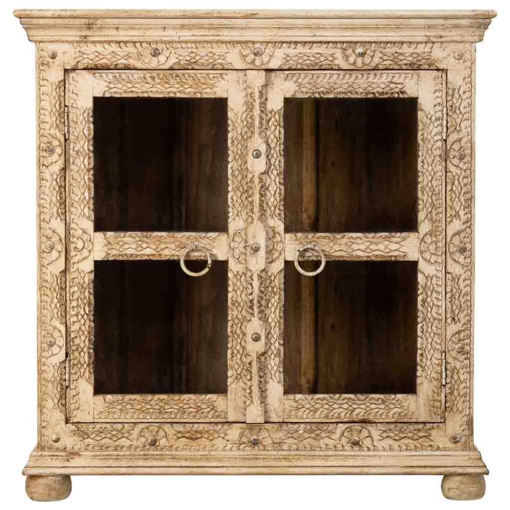 Handgefertigtes Sideboard aus Holz mit 2 Türen, 97x43x100 cm,