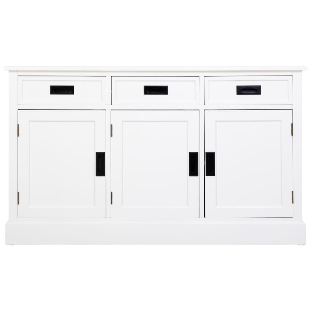 Holz-Sideboard mit 3 Türen und 3 Schubladen, 135x40x80,5 cm,