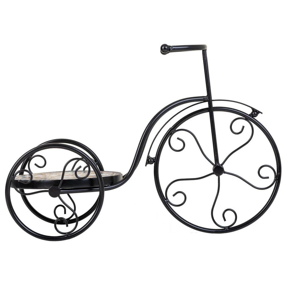Porte-plante vélo mosaïque et fer forgé 53 x 24 x 36h cm