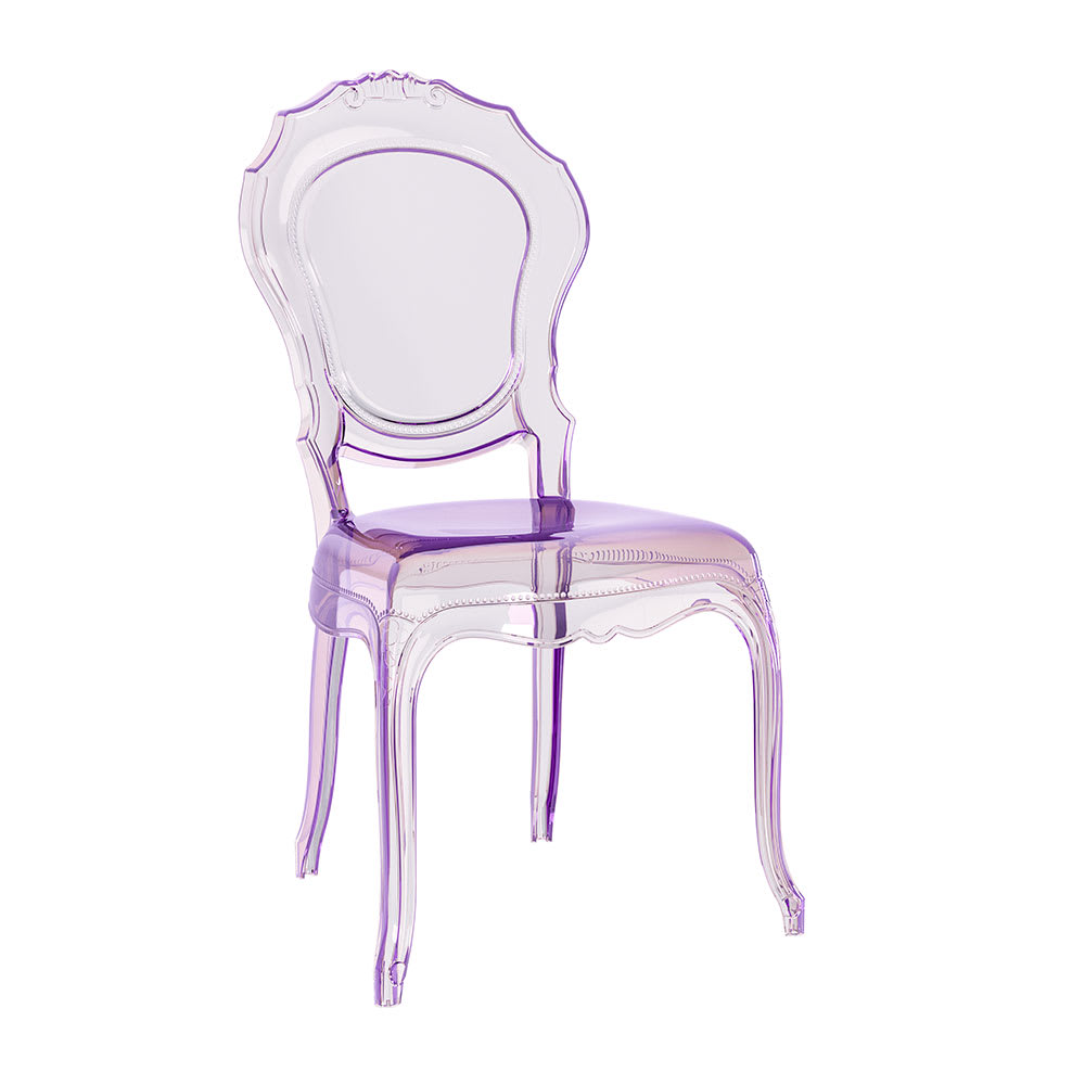 Lot de 2 chaises en polycarbonate transparent lilas