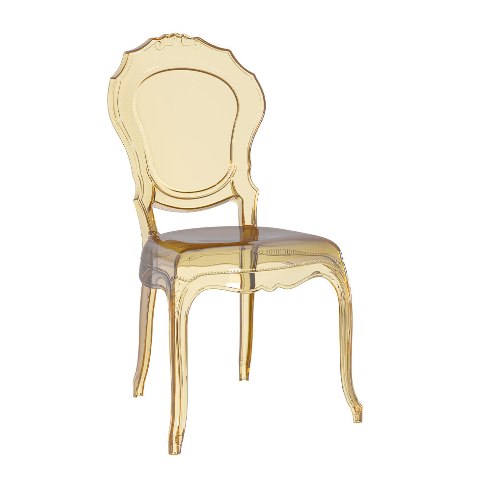 Lot de 2 chaises en polycarbonate transparent champagne