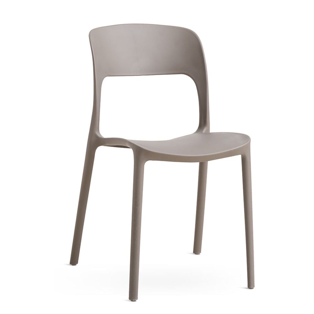 Lot de 4 chaises de jardin empilables en polypropylène taupe