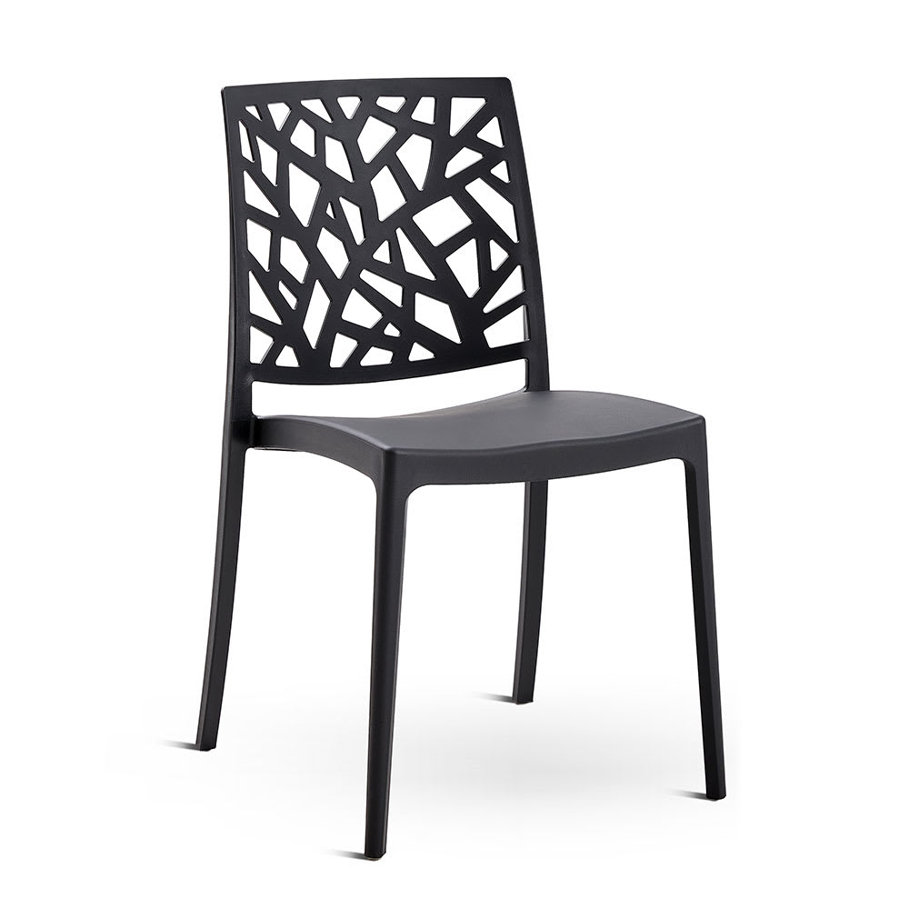 Beobeo 4er-Set stapelbare Gartenstühle aus Polypropylen schwarz style modern - Harz