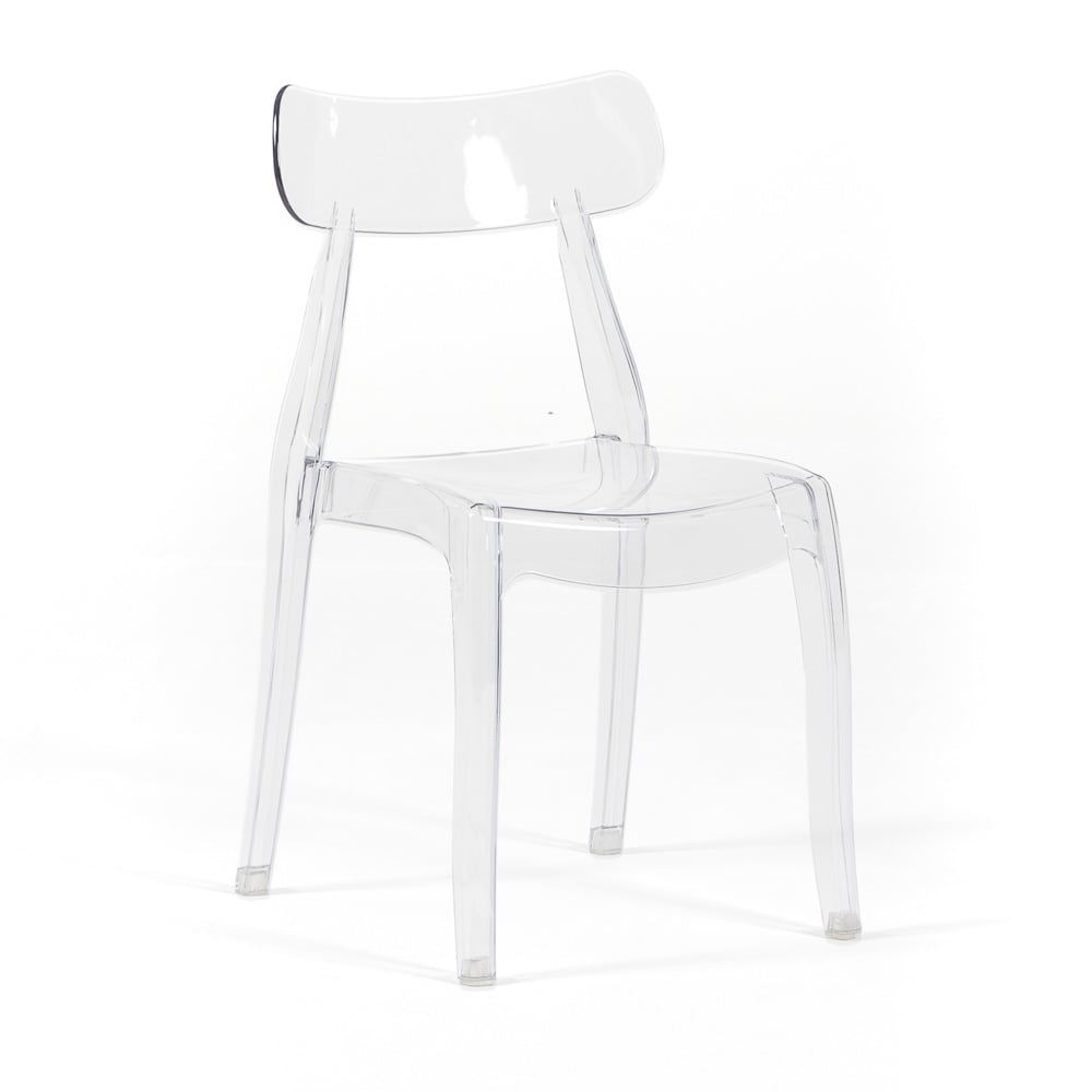 Lot de 2 chaises empilables en polycarbonate transparent