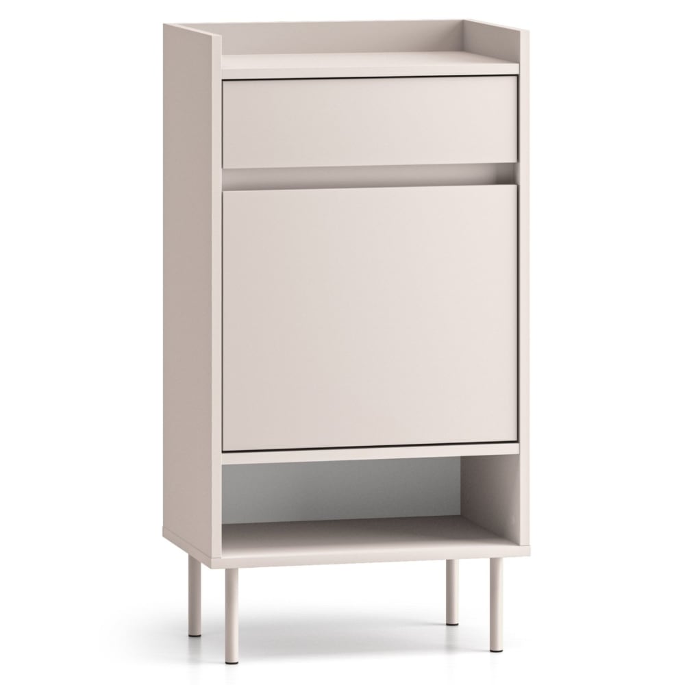 Meuble à chaussures avec compartiments et tiroir, grège, 50 cm