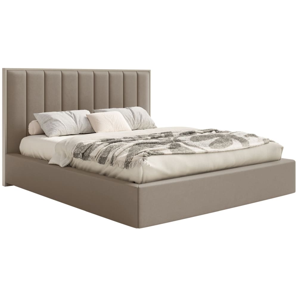 Selsey Polsterbett 180x200 mit Veloursbezug, Bettkasten und LED, Braun style modern Braun Stoff