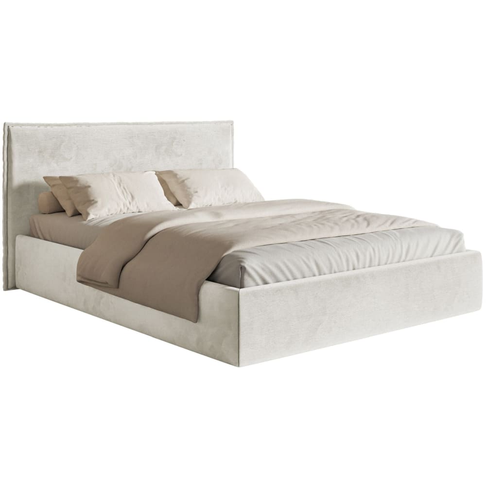 Selsey Polsterbett 160×200 mit Bettkasten, Lattenrost, Velours greige style modern Taupe Stoff