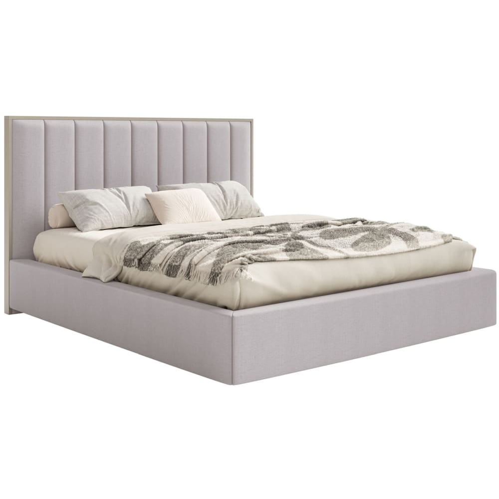 Selsey Polsterbett 160x200 mit Chenillebezug und LED, Grau style modern Grau Stoff