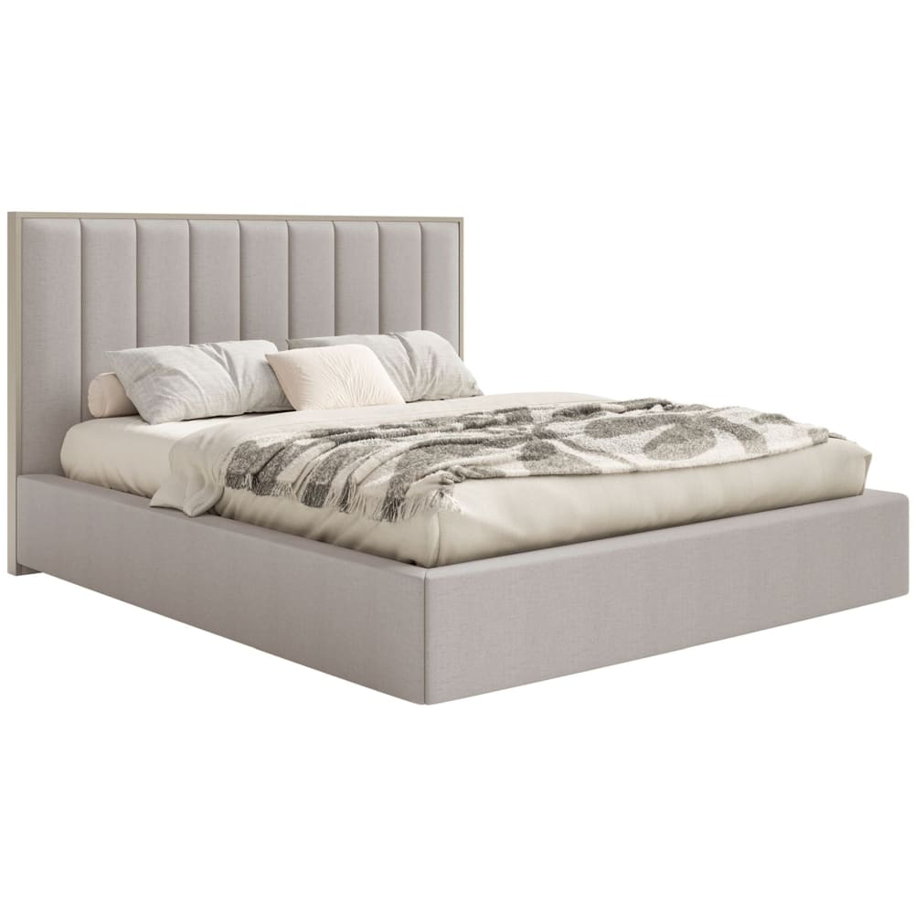 Selsey Polsterbett 180x200 mit Chenillebezug und Bettkasten, Graubeige style modern Taupe Stoff