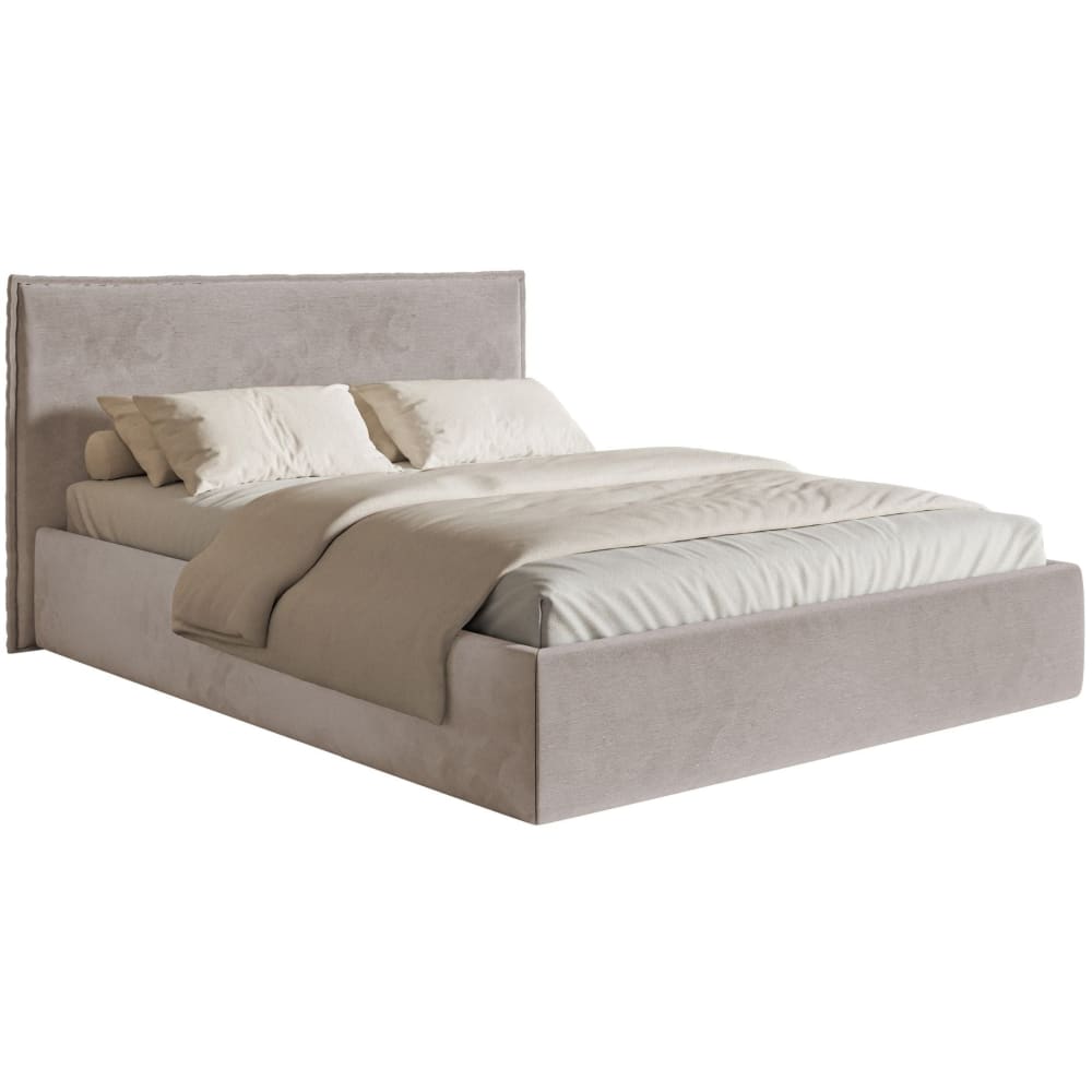 Lit tapissé 180×200 velours, brun-gris Lit tapissé 180×200 velours, brun-gris