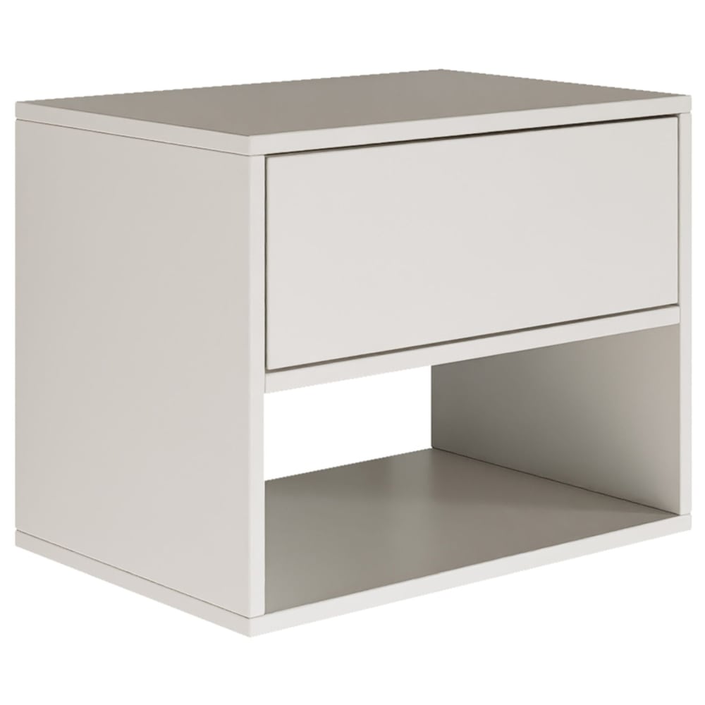Table de chevet suspendue avec tiroir et niche, blanc, 50 cm Table de chevet suspendue avec tiroir et niche, blanc, 50 cm